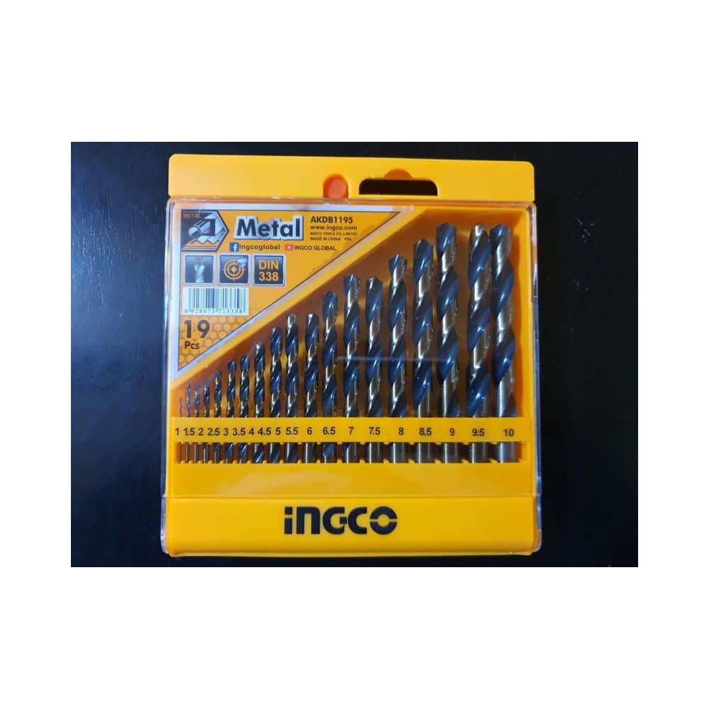 Set Brocas Para Metal 19 Piezas 1-10Mm Ingco Akdb1195 – HMAT Herramientas