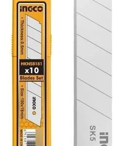 HOJAS PARA CUCHILLO CARTONERO 10 PIEZAS 18X100MM INGCO  y total HKNSB112