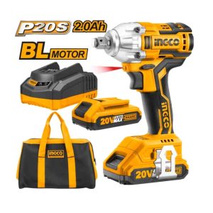 PISTOLA  LLAVE DE IMPACTO 300NM BL INDUSTRIAL + 2 BAT Y CARG NOR 20V-1/2" INGCO CIWLI2001
