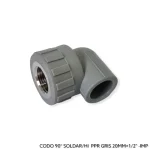 CODO PPR GRIS  20MM X 1/2" 90° SOLDAR / HE
