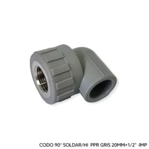 CODO PPR GRIS  20MM X 1/2" 90° SOLDAR / HE