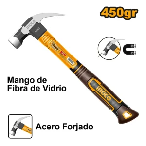 MARTILLO CARPINTERO MAGNETICO MANGO FV 450GR / 16OZ INGCO HCH81016